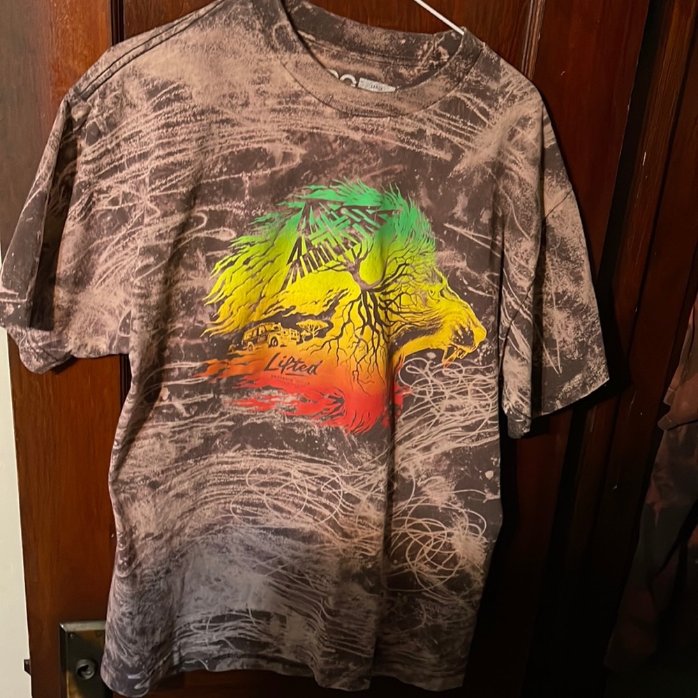 LRG Bleach dyed lion shirt